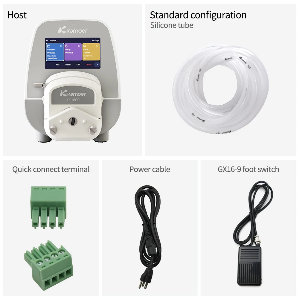 Imagem -03 - Kamoer Bomba Peristáltica de Alta Precisão Bomba Dosadora Quantitativa para Instrumentos Médicos Uip Wi-fi 0.031500 ml Min Ac100v240v