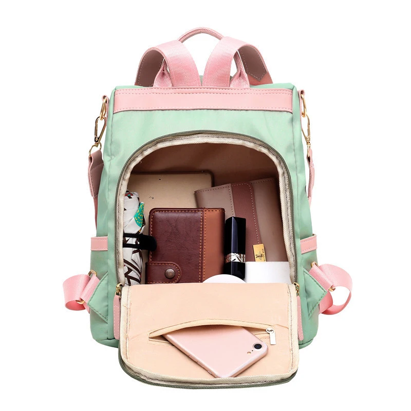 Fashion Backpack ,Women Candy Color Shoulder Bag, Oxford Cloth School Bag For Children, Travel Knapsack Bag