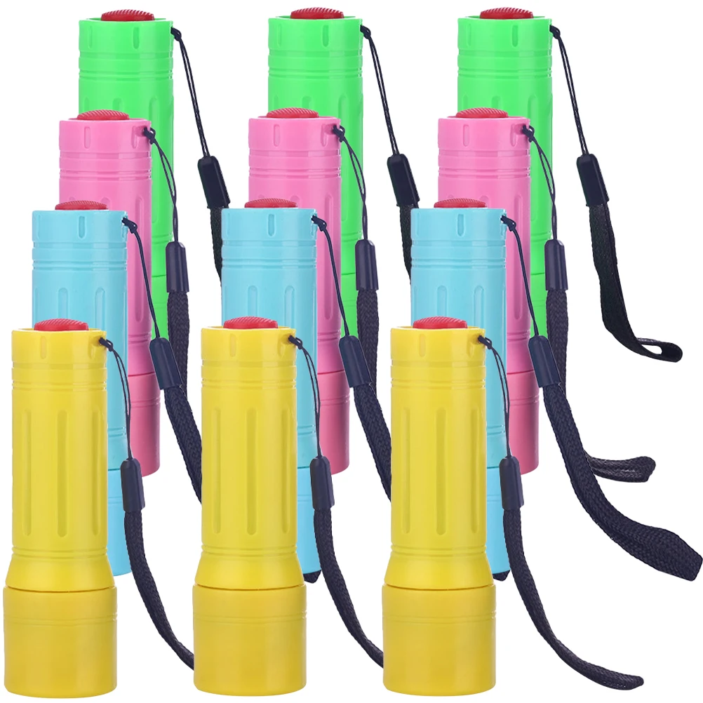 

12 Pcs Mini Flashlight Small LED Flashlights for Kids Portable Handheld ABS Emergency Power Camping Hiking Party Favors Toy
