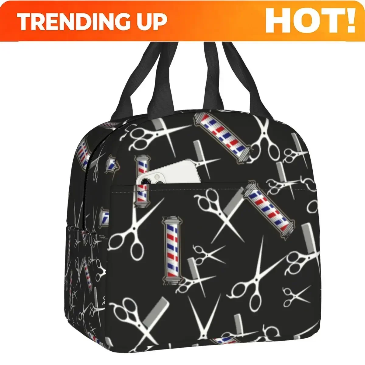 Custom Bag Custom Custom Baber Shop Hairstylist Hair Dresser Tools Thermal Insulated Lunch Bag Salon Gift Resuable Lunch Tote St