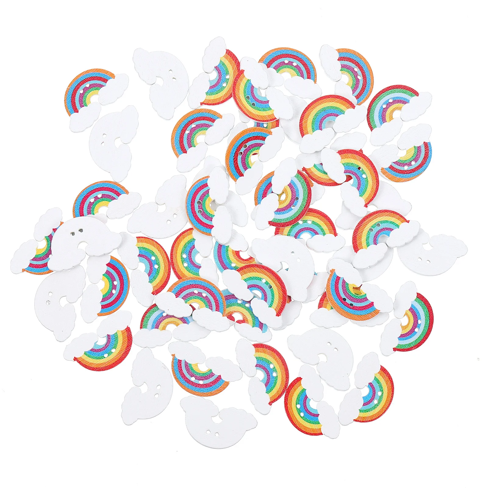 

150Pcs Colorful Rainbow Wood Chip DIY Accessories Smooth Handmade Wooden Slices Creative Craft Supplies Rainbow Wood Slices