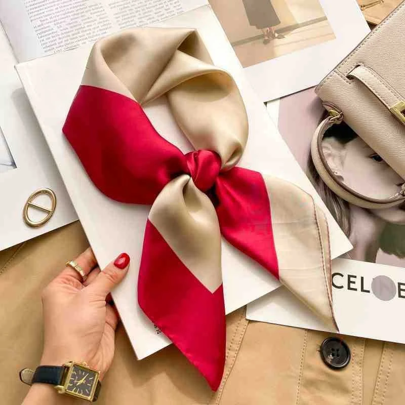 70cm Leopardenmuster Seidenschal für Damen Satin-Tuch Modische Wickel Schal Halstuch Damen Haarbänder Stirnband Bandana – Detail 9