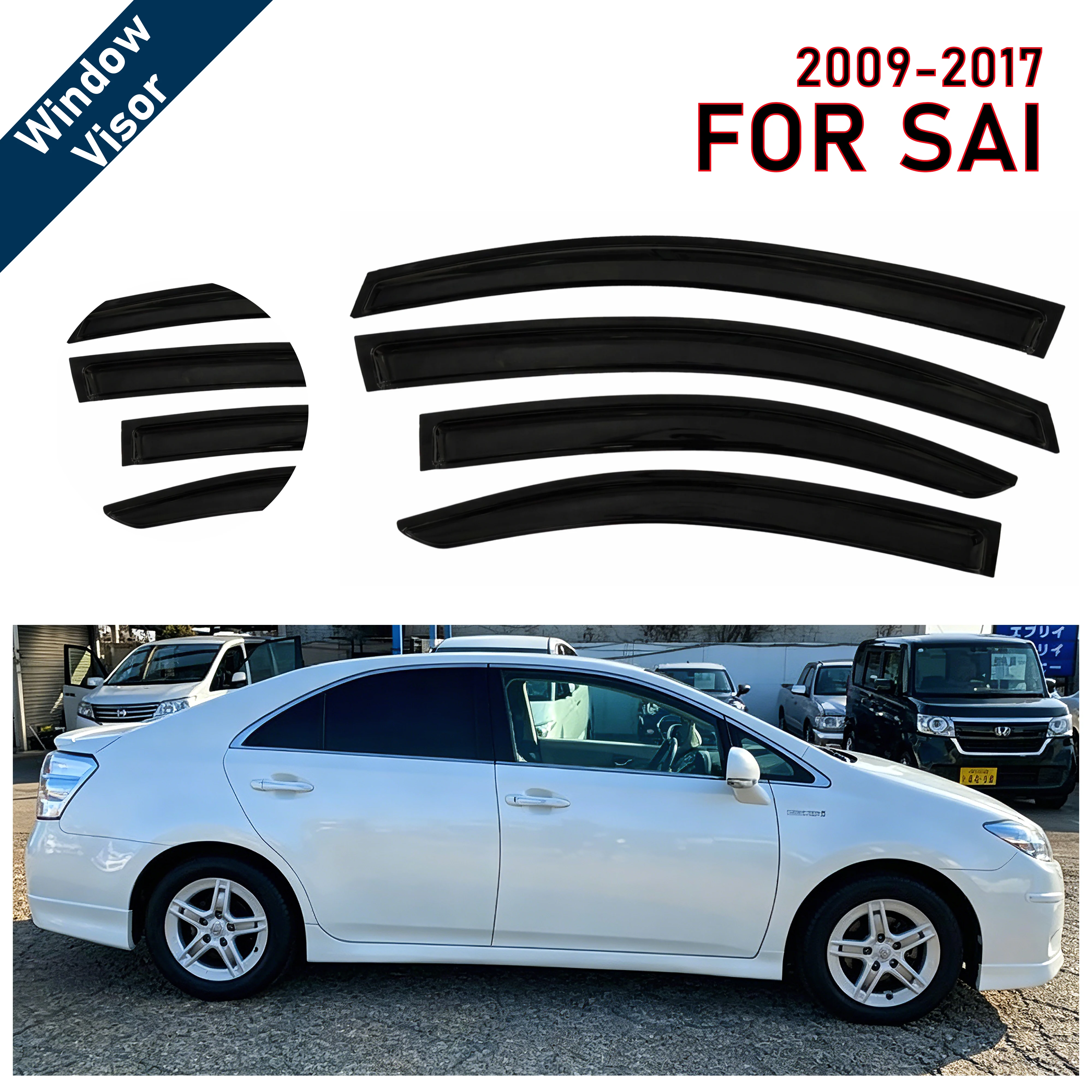 

Дефлекторы окон для Toyota Sai 2009-2017 | 4 шт. ветровых дефлекторов для защиты от дождя | Аксессуар для защиты автомобиля от непогоды