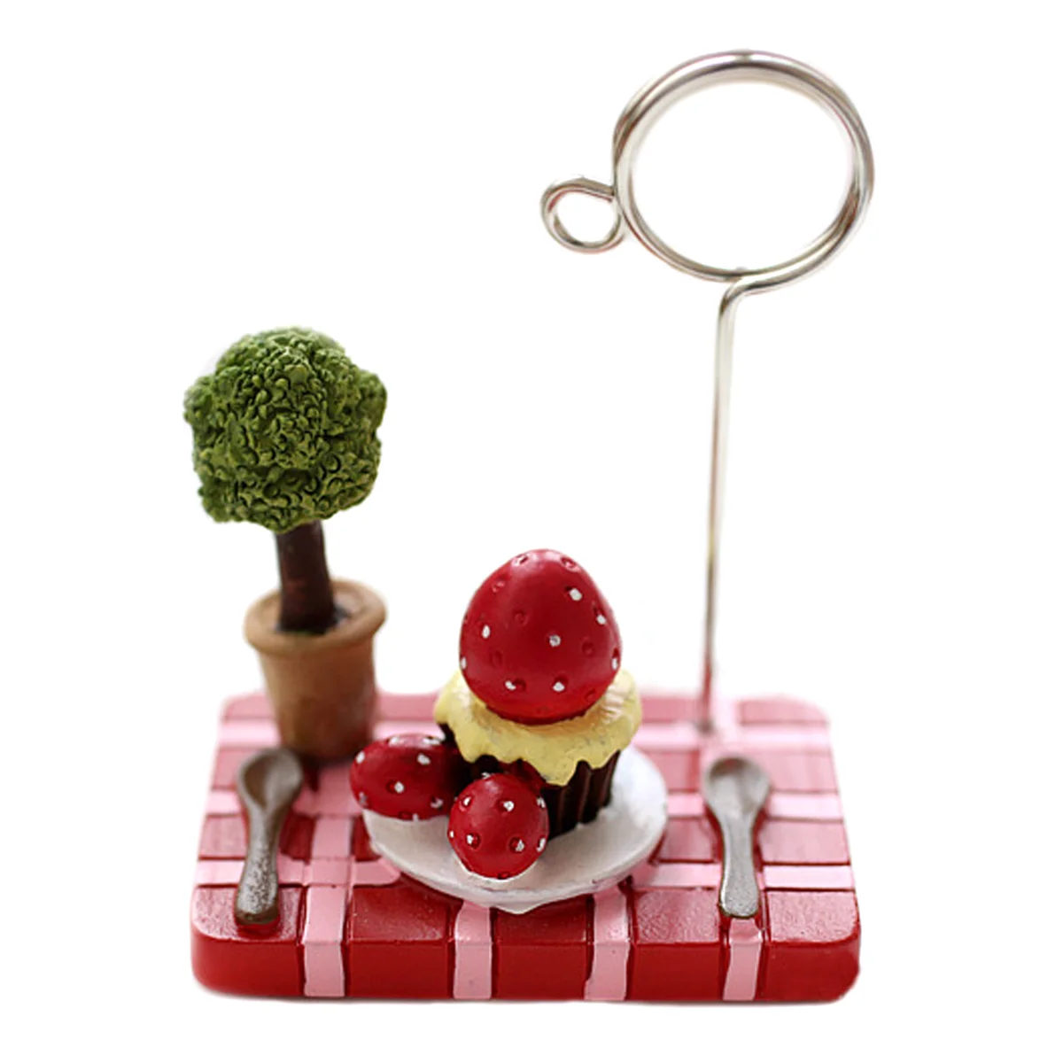 Succulent Plants Microlandschaft Memo Clips Message Photo Holder Stand(Strawberry) note clip memo stand