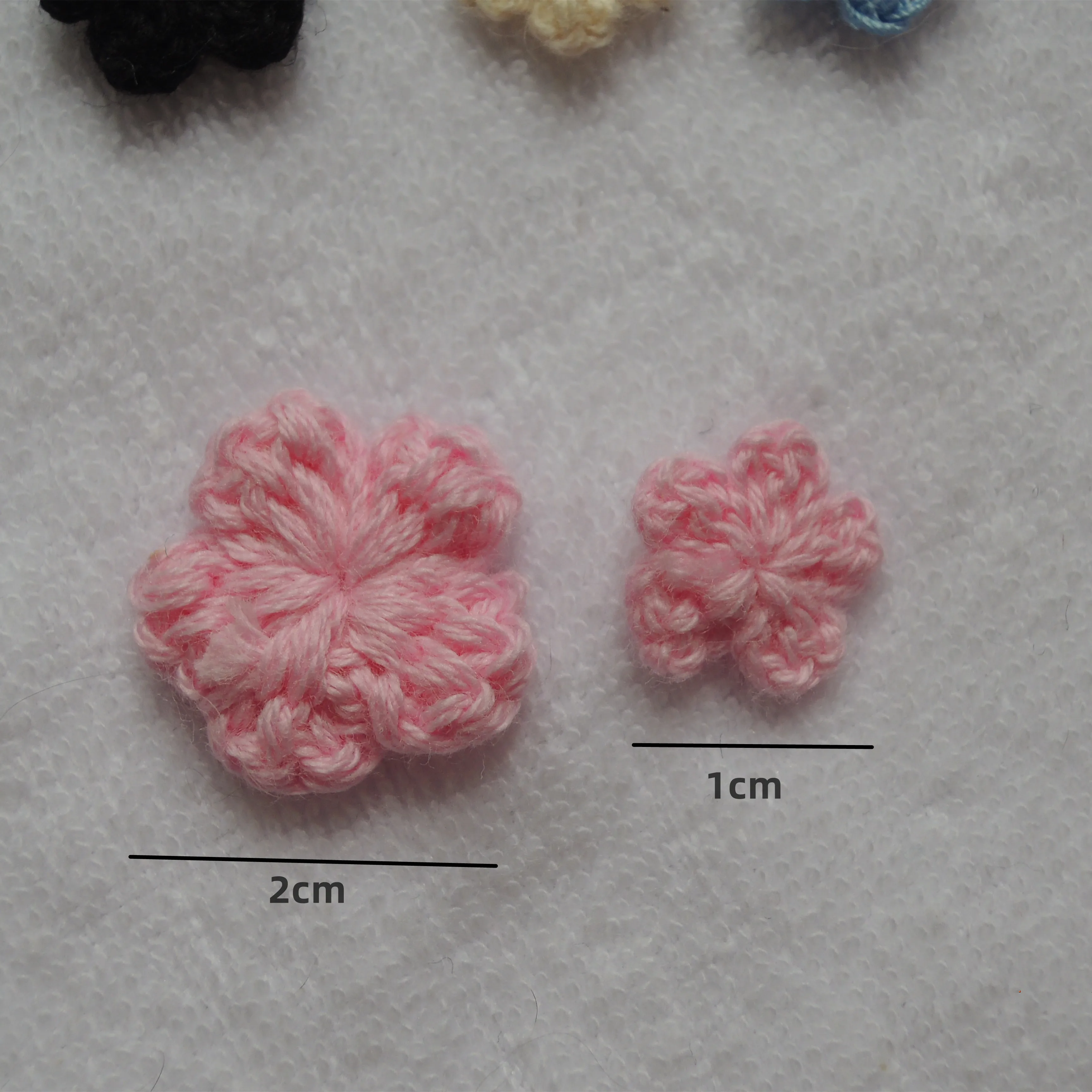 20 colors Cotton Floret 1cm 2cm Hand Hook Wool Handmade Mini Flowers  DIY Clothes Accessories for Clothing Decoration