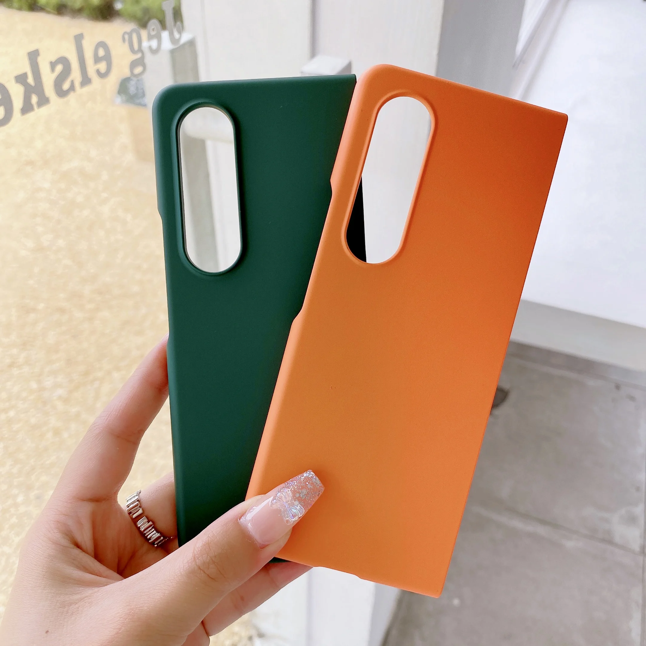 Luxury Candy Color Matte Plastic Folding Case For Samsung Galaxy Z Fold 3 4 5 Cover