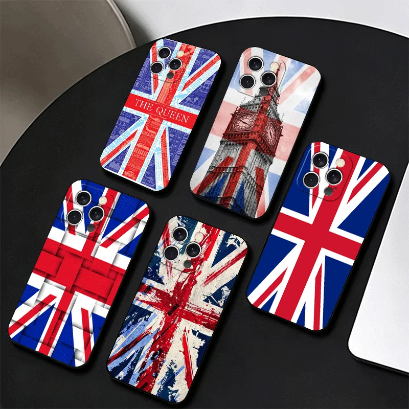 Чехол для телефона с флагом Великобритании (Юнион Джек) для iPhone 17 Air, 16, 15 Plus, 11, 14 Pro Max, 17E, 16E, 13, 12, 7, XS, X, 8, SE, с индивидуальным дизайном