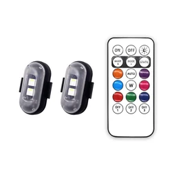 Car Strobe Light 8Color Remote Motorcycle Flash Led Anti-collision Warning Lamp Waterproof Wireless Remote Control For Car Bike