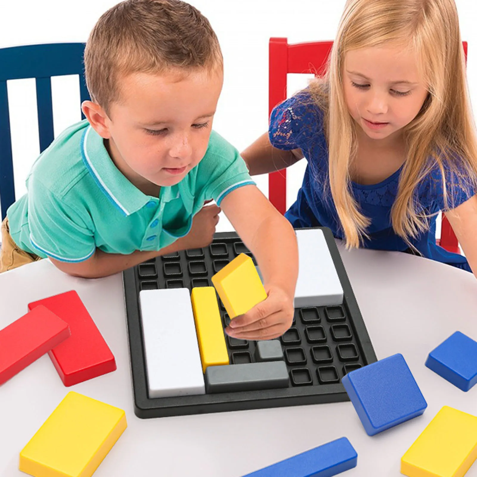 Elektrische Spiele für Kinder für 4-Jährige, Puzzlespiel mit geometrischem Tangram, Kind aus Holz, Herausforderung für Ihren Geist, Stammbau im Vorschulalter