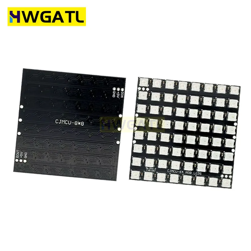 Placa de desenvolvimento de luz colorida com driver colorido embutido de 64 bits WS2812 5050 RGB LED