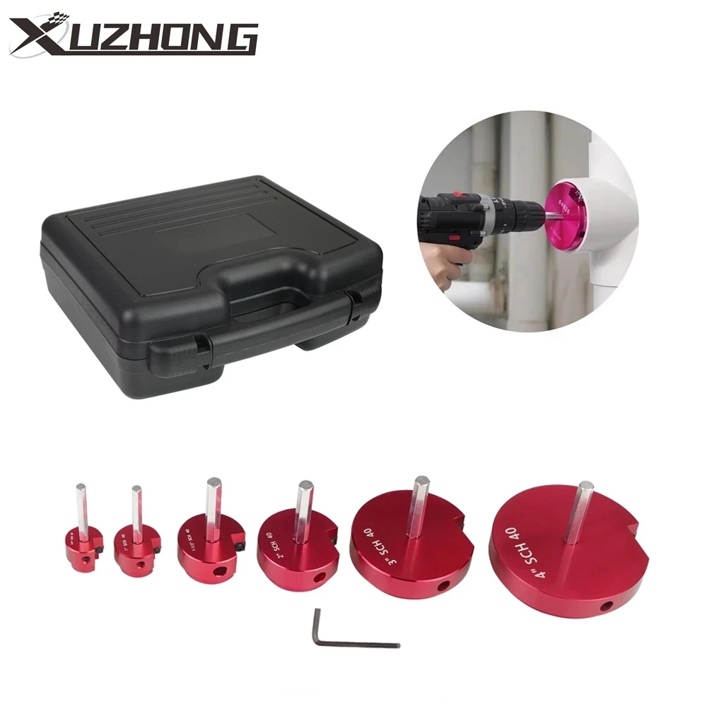 Juego de escariador de instalación de tuberías de plástico PPRK6, 6 uds., apto para taladros estándar de 1/2 ", herramienta escariadora de tuberías de PVC que contiene PPR75/100/150/200/300/400