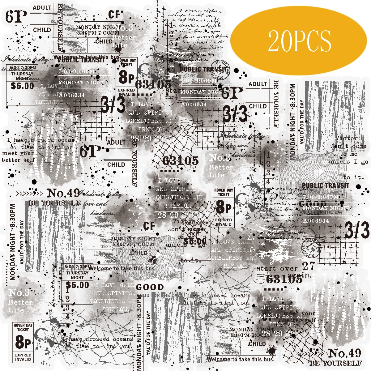 

Набор наклеек Etori Life Hazy Traces, 20 шт., серые оттенки, с эффектом ручной росписи, для создания атмосферы, материалы для ведения дневников, для ноутбуков, телефонов, чемоданов, украшения комнат, принадлежности для скрапбукинга, подарочные пакеты для 