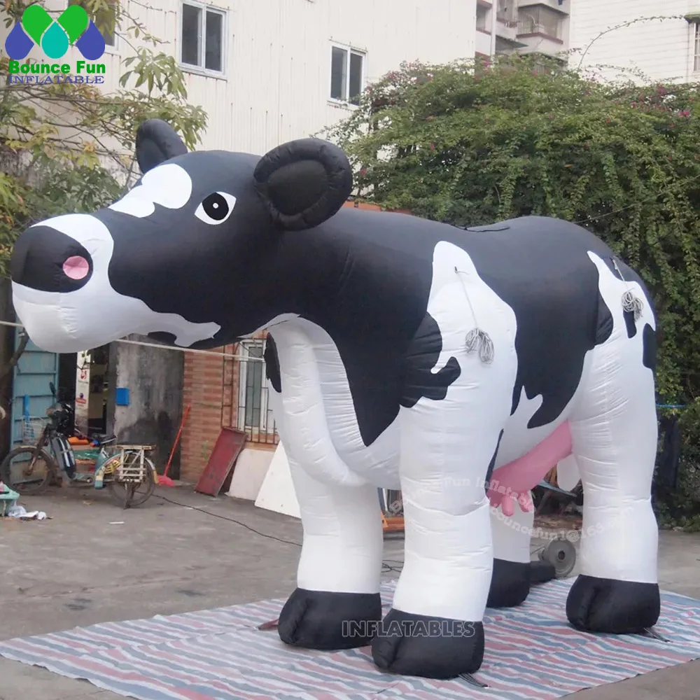 O gado de leite inflável gigante para anunciar, infla, ventilador da leiteria, com habilitado, 5 m