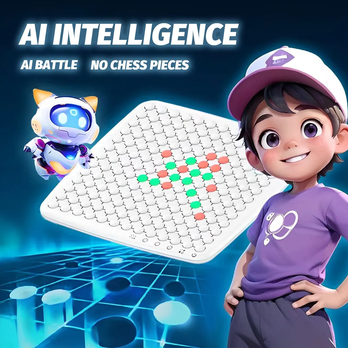 

Children'S Gobang AI Battle Chessboard, Touch-Light Thinking Training Educational Toy, Multi-Functional Smart Drawing Board