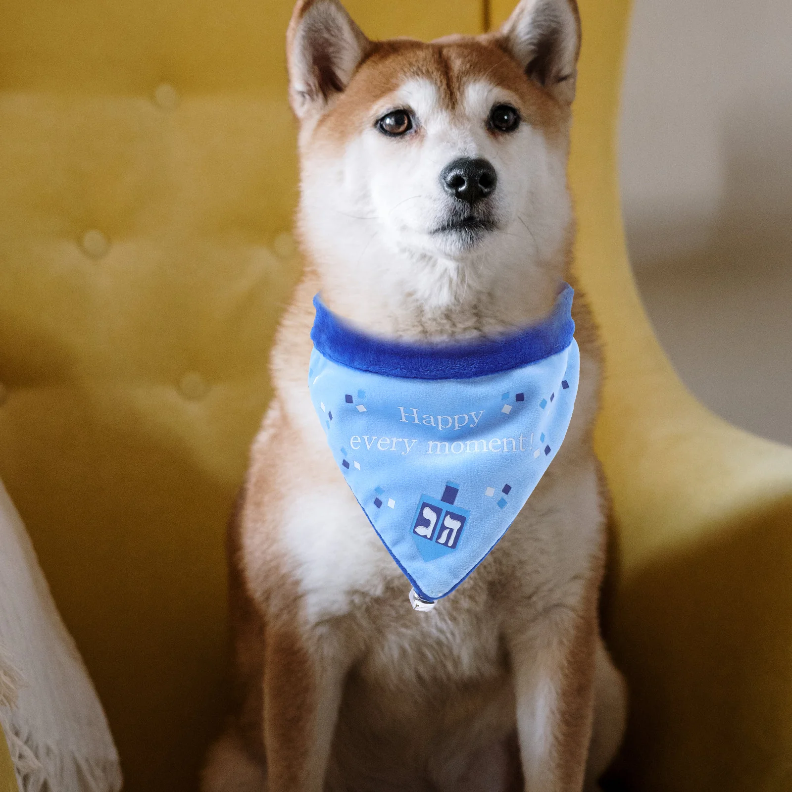 

Hanukkah Pet Bandana Decorative Puppy Triangle Scarf Dog Collar Bell Drool Accessory Hanukkah Pet Bandana