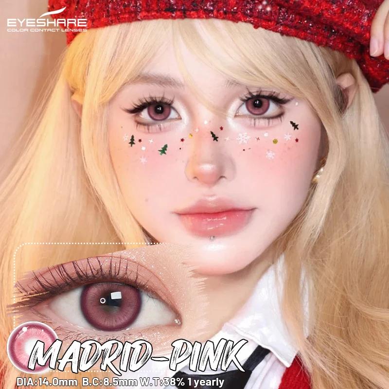 EYESHARE 1 Paar Anime Red Eye Linsen Farbkontaktlinsen Cosplay Blaue Augen Make-up Kontakt Halloween Rosa Kontakte Lila Linsen