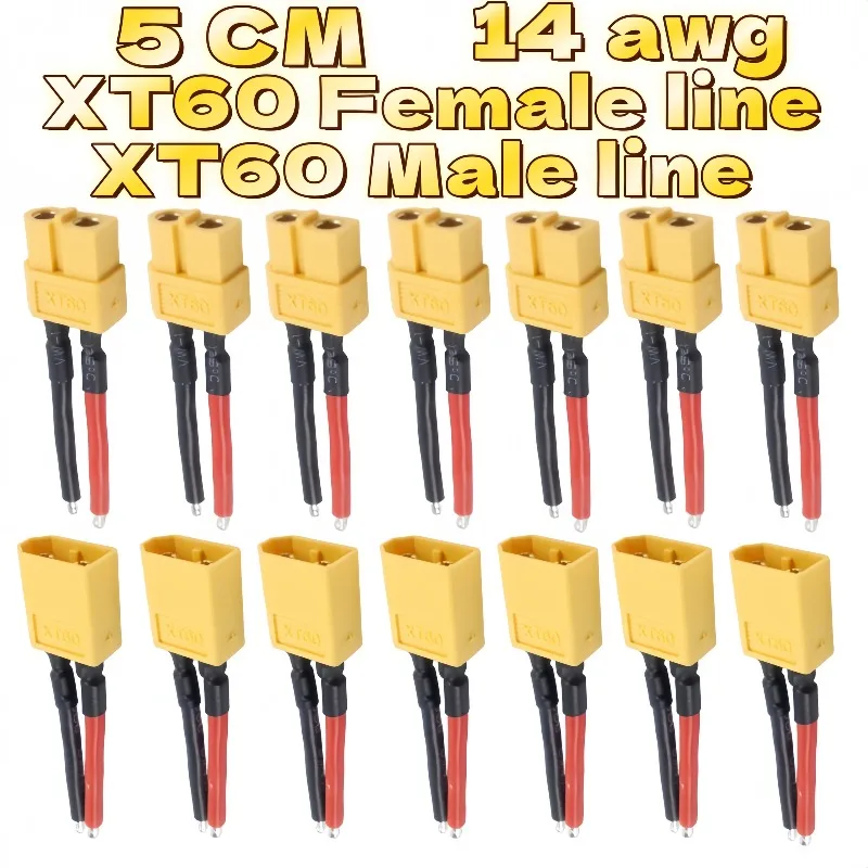 7 Pair XT60 Plug Female and Male Connector with 14AWG Silicon Wire for RC Lipo Battery Cable Drone