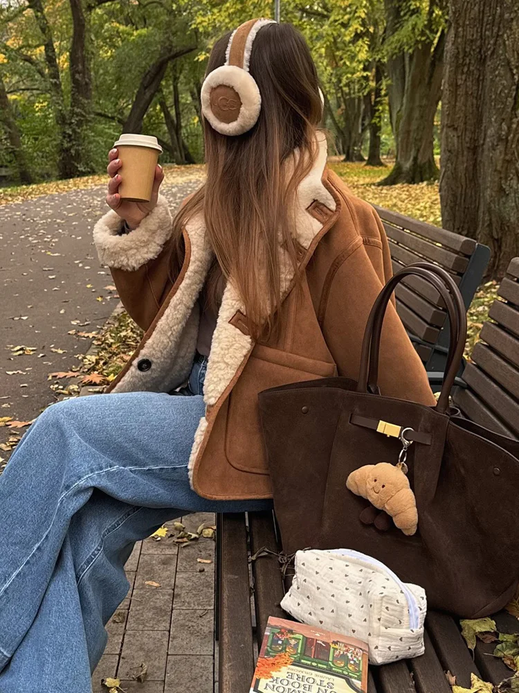 

HH Women Autumn Casual Reversible Coats Solid Stand Collar Pockets Single-Breasted Women Fashion Long Sleeves Loose Jackets 2025