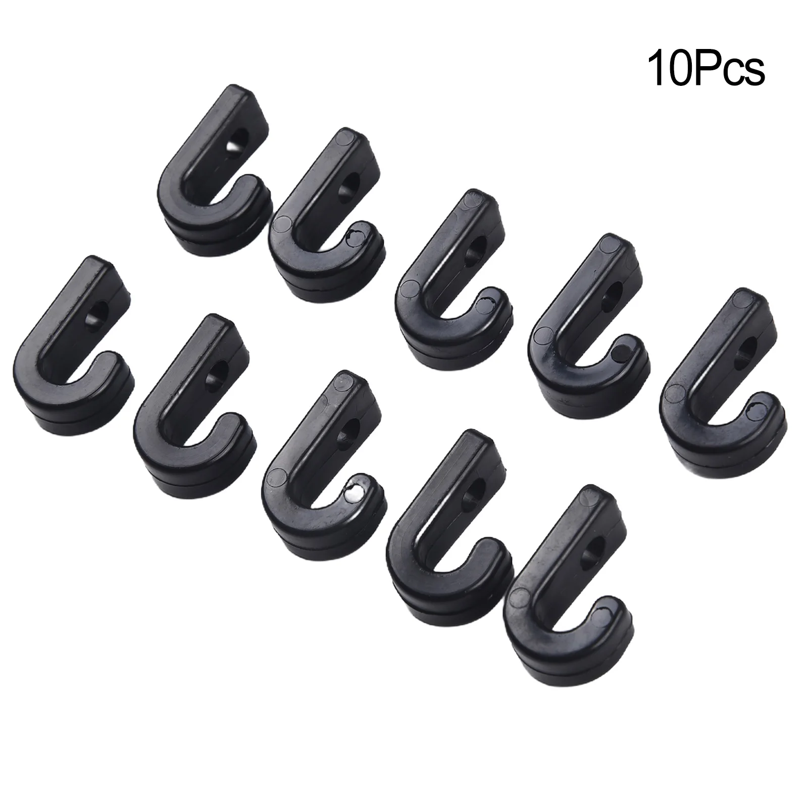 Paquete de 10 ganchos en forma de J de amarre de nailon para kayaks, canoas, patines y cubiertas de barco, equipo de repuesto, construcción ABS