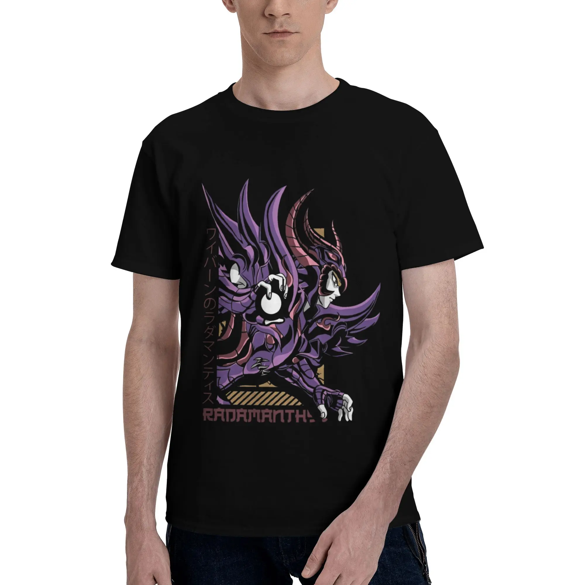 Camiseta Bandai Saint Seiya Radamanthys para hombre, ropa de Anime, camiseta informal, camiseta de manga corta de algodón