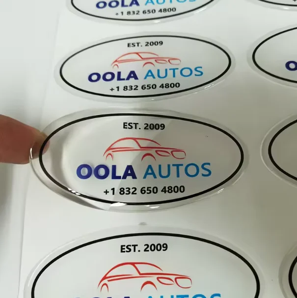 

Customized transparent dome sticker, epoxy resin 3D logo, waterproof self-adhesive epoxy label