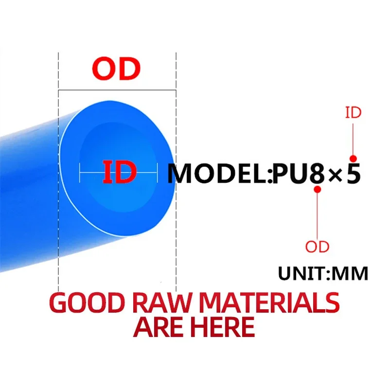 1M/2M/5M/10M/20M Polyurethane Tubing Air Component Hose 4mm 6mm 8mm 10mm 12mm Pipe Line Hose Pneumatic Tube for Compressor
