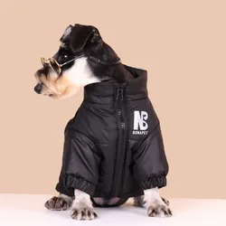 Winter Dog Jacket Thickened Fleece Warm Dog Clothes Waterproof Raincoat French Bulldog Puppy Coat Windproof Big Dog Clothing