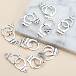 New 10pcs/lot Silver Color Handcuffs Charms Pendant DIY Handmade Bracelet Earrings Necklace for Jewelry Making Accessories