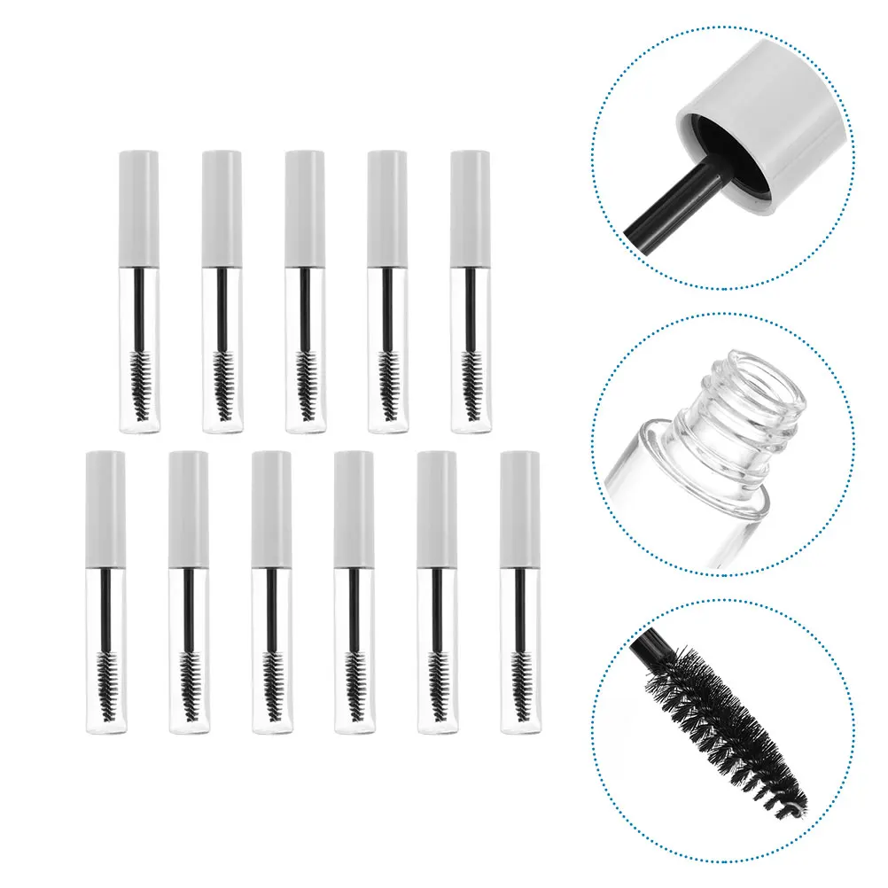 

11 Pcs Mascara Tubes 10ml White Pink Containers Portable Refillable Empty Bottles for Lashes Storage Travel Size