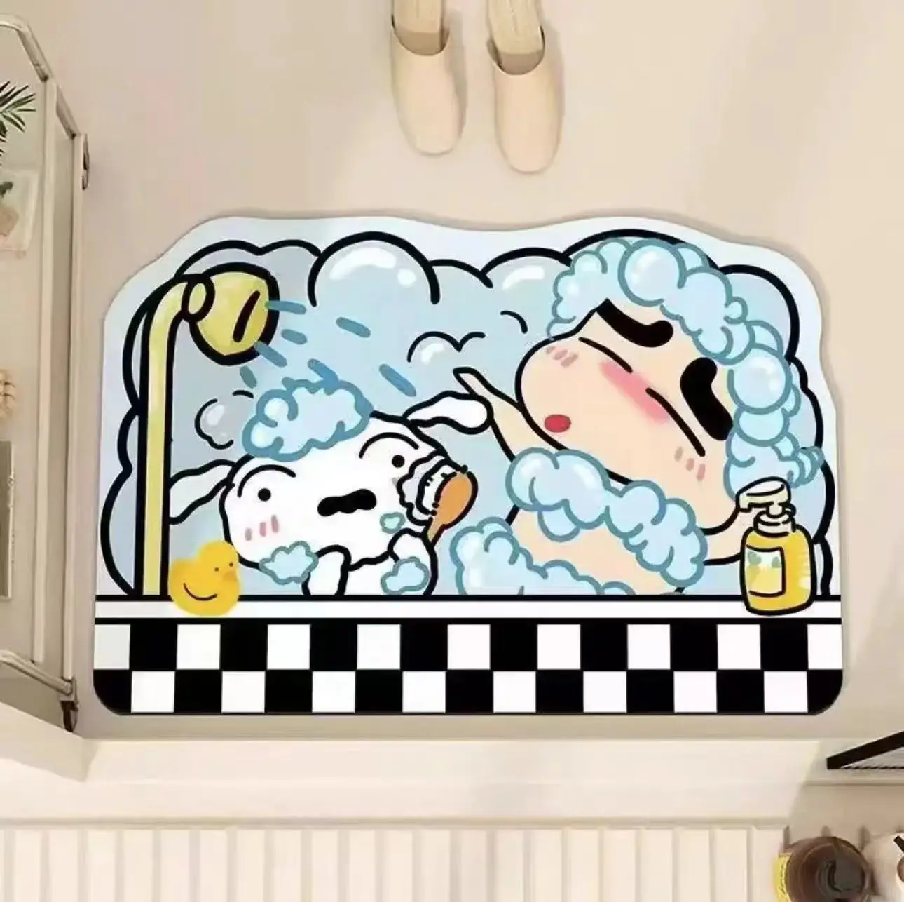 30*40cm Shower Room Water Uptake Mat Quick Drying Fashionable and Exquisite Cartoon Crayon Shin Chan Anime Anime Periphe 썸네일 6