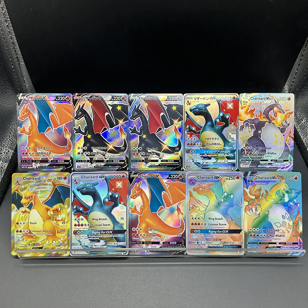 

DIY PTCG TCG Collection Card Charizard SV107/SV122 Vmax Shiny Shining Fates English Charizard V Foil Refractive Color Flash Gift