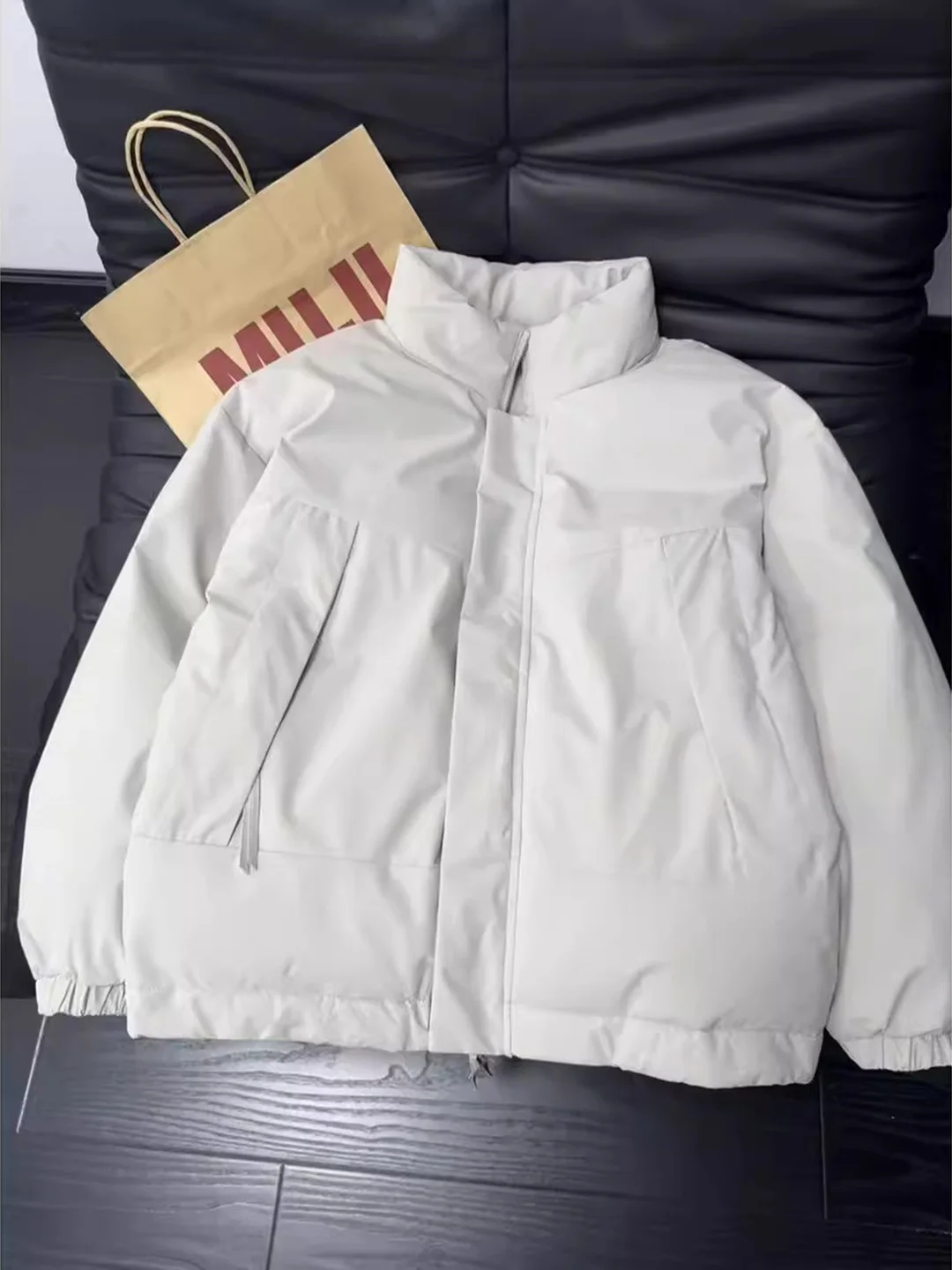 Kaki Color Stand Collar Pilot Jacket Cotton Coat Men Short Thick Warm Outerwear Short Winter Cotton Clothes Baseball Style