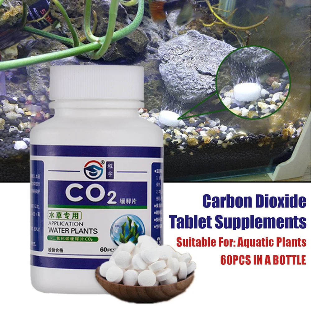 60pcs CO2 Tablet Water Grass Aquarium Aquatic Leaf Float Grass Plants CO2 Carbon Dioxide Slice Diffuser Producer For Fish Tank