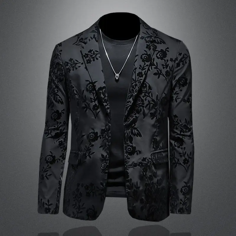 Men's Slim Fit Black Blazer Jacket Casual 2025