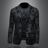 Chaqueta Blazer ajustada para hombre, traje de negocios, boda, vestido informal, abrigo, disfraz de espectáculo en escenario, ropa de moda para hombre 2025