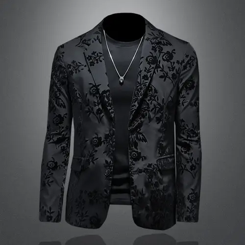 Chaqueta Blazer ajustada para hombre, traje de negocios, boda, vestido informal, abrigo, disfraz de espectáculo en escenario, ropa de moda para hombre 2025
