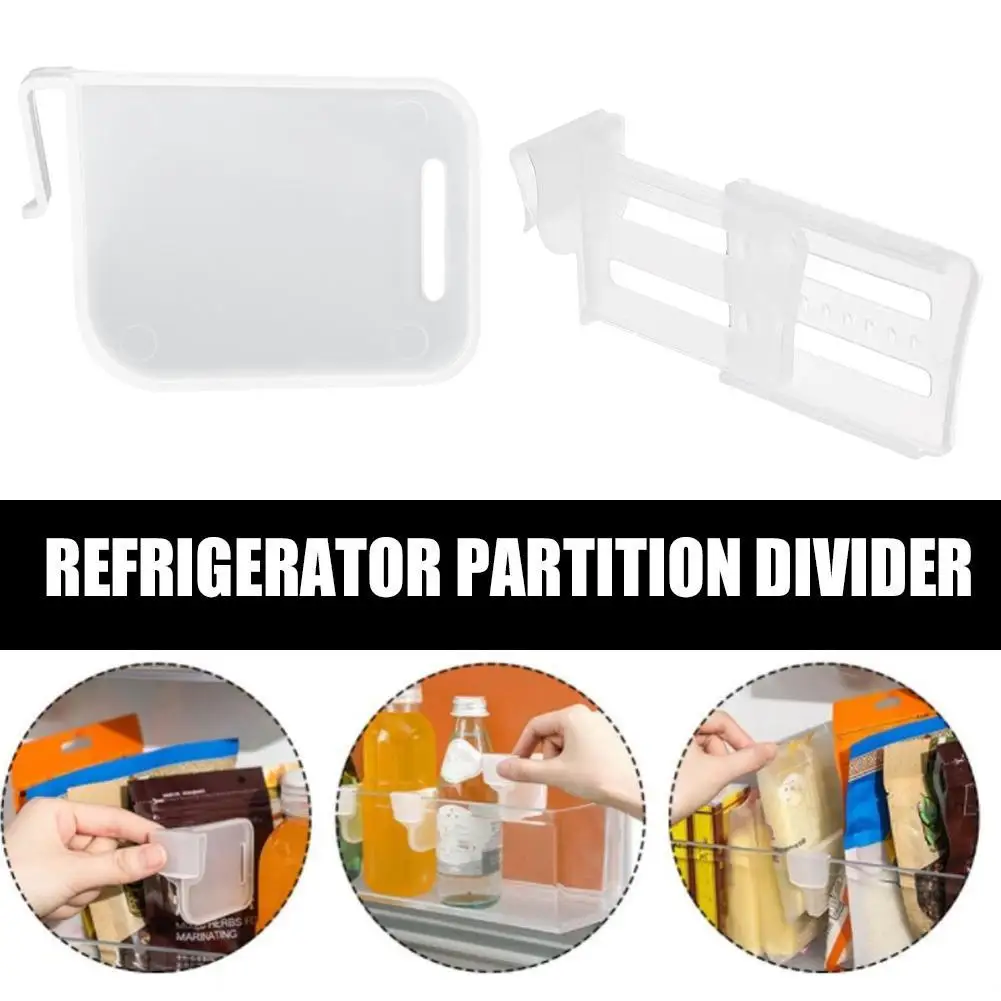Refrigerator Storage Partition Board Adjustable Plastic Divider Storage Splint Board Kitchen Bottle Can Buckle Type