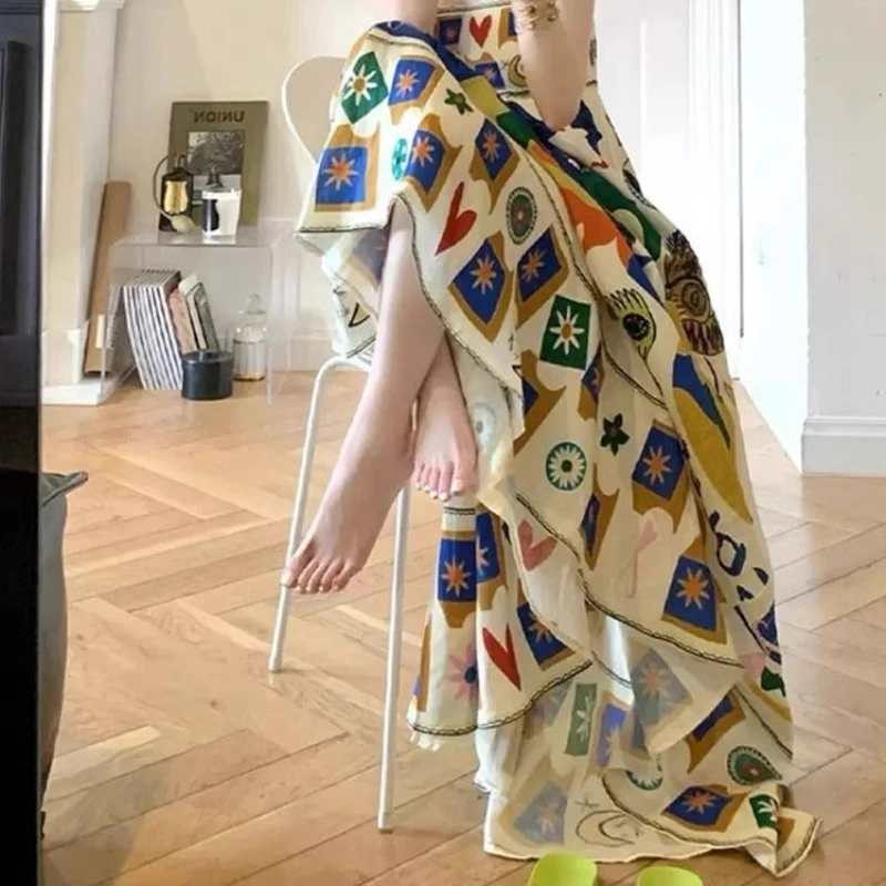 2025 verão nova moda tamanho grande vestido longo feminino deslizamento vestido à beira-mar férias vento tubo vestido superior feminino