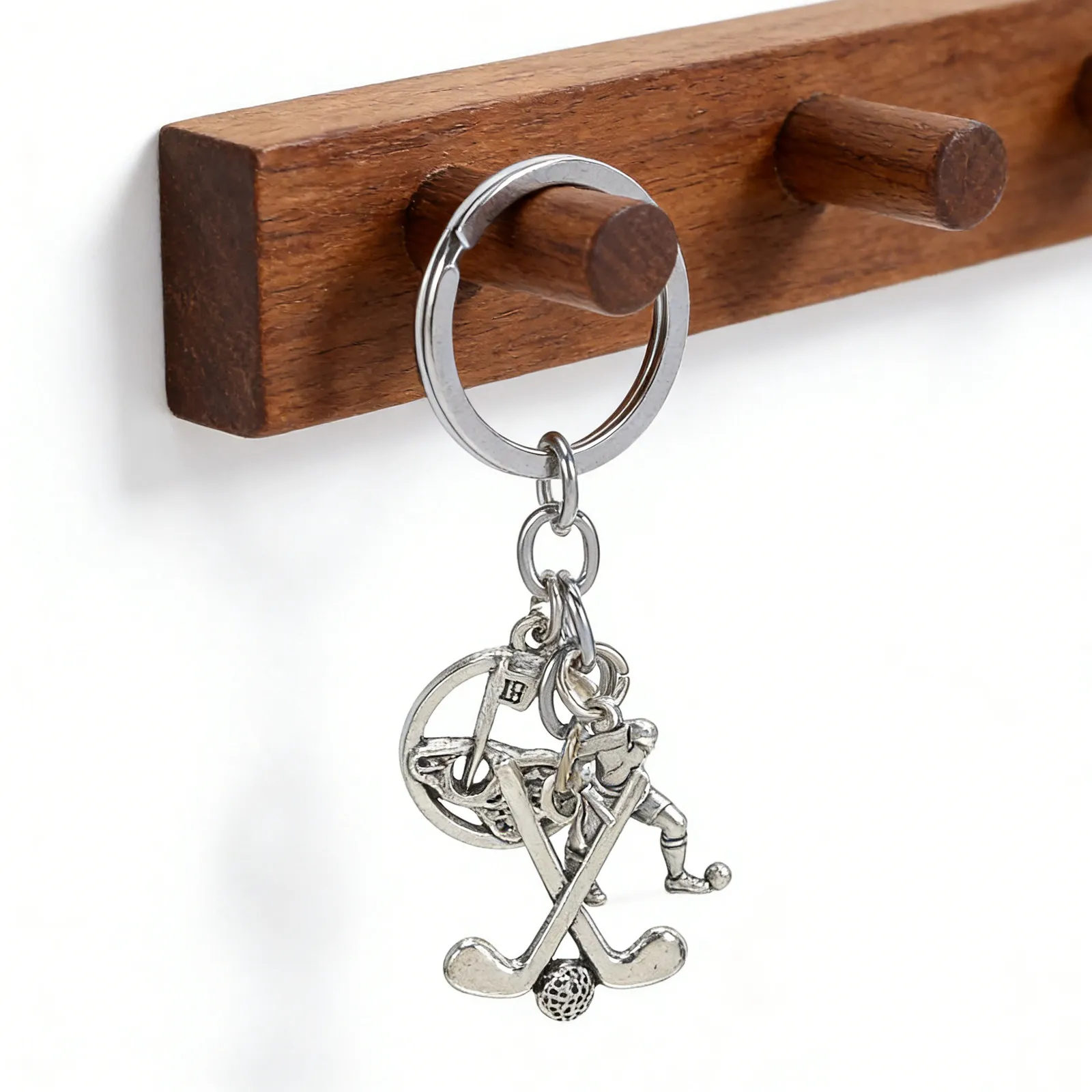 Golf Keychain Gifts Zinc Alloy Racket Ball Golf Cart Club Keyring Backpack Handbag Sporty Accessories Party Stuffer