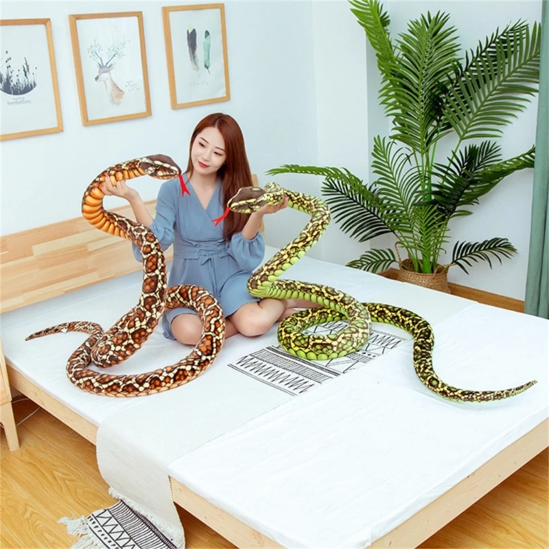 Superrr Long Snake Toy Large Size Stuffed Animals for Halloween Prank Game Toy Couch Pillow Stuffed Animals Snake