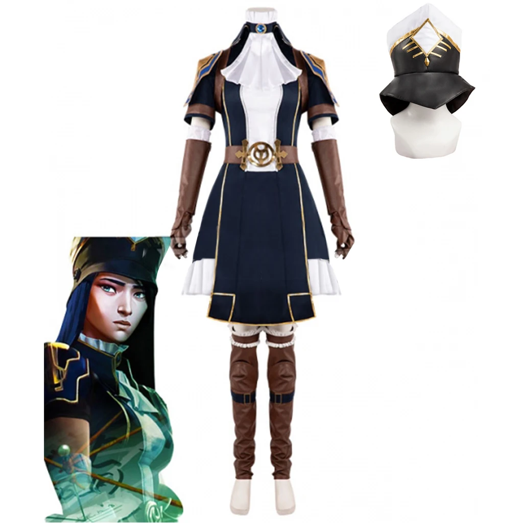 

Game LOL Caitlyn Cosplay Arcane Costume For Women Fancy Uniform The Sheriff of Piltover Dress Suit Halloween Party Outfits