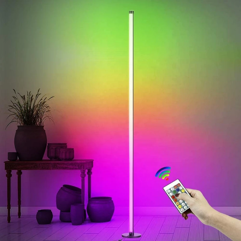 

Smart cylindrical standing lamp music sync LED RGB changeable led ambient corner light with remote control