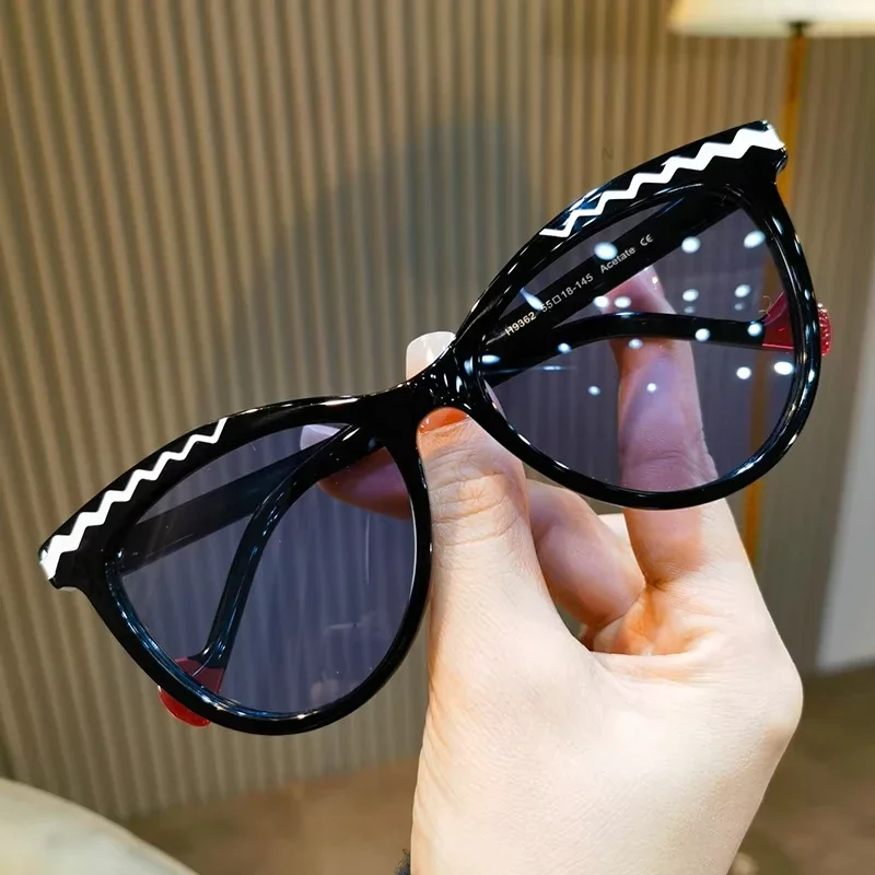 

High-quality Acetate Fashion Multi-color Patchwork Cat Eye Sunglasses Men Women Outdoor Driving UV400 Sunscreen Sun Glasses