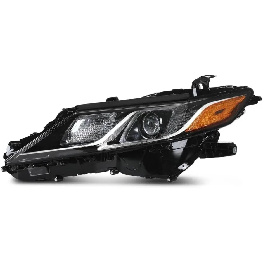 

‎Headlamp Headlights Assembly Fit Camry LE SE 2018 2019 2020 2021 2022 Driver Side Clear Lens Black Housing Amber Reflector 81