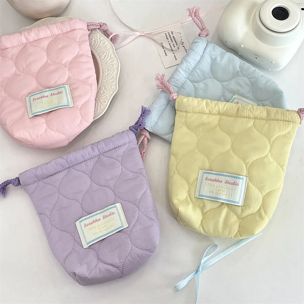 Black Card Camera Polaroid Storage Bag Portable Drawstring Bag Women Phone Pouch Key Earphones Lipstick Bags Draw String Bags