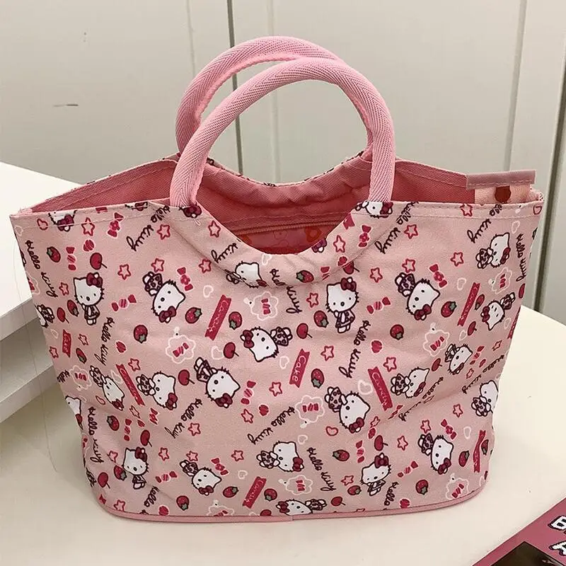 

Горячая сумка Sanrio Hello Kitty для хранения девушек, большая емкость, молния, каваи, аниме, мультфильм, мода, новый стиль, повседневная посылка