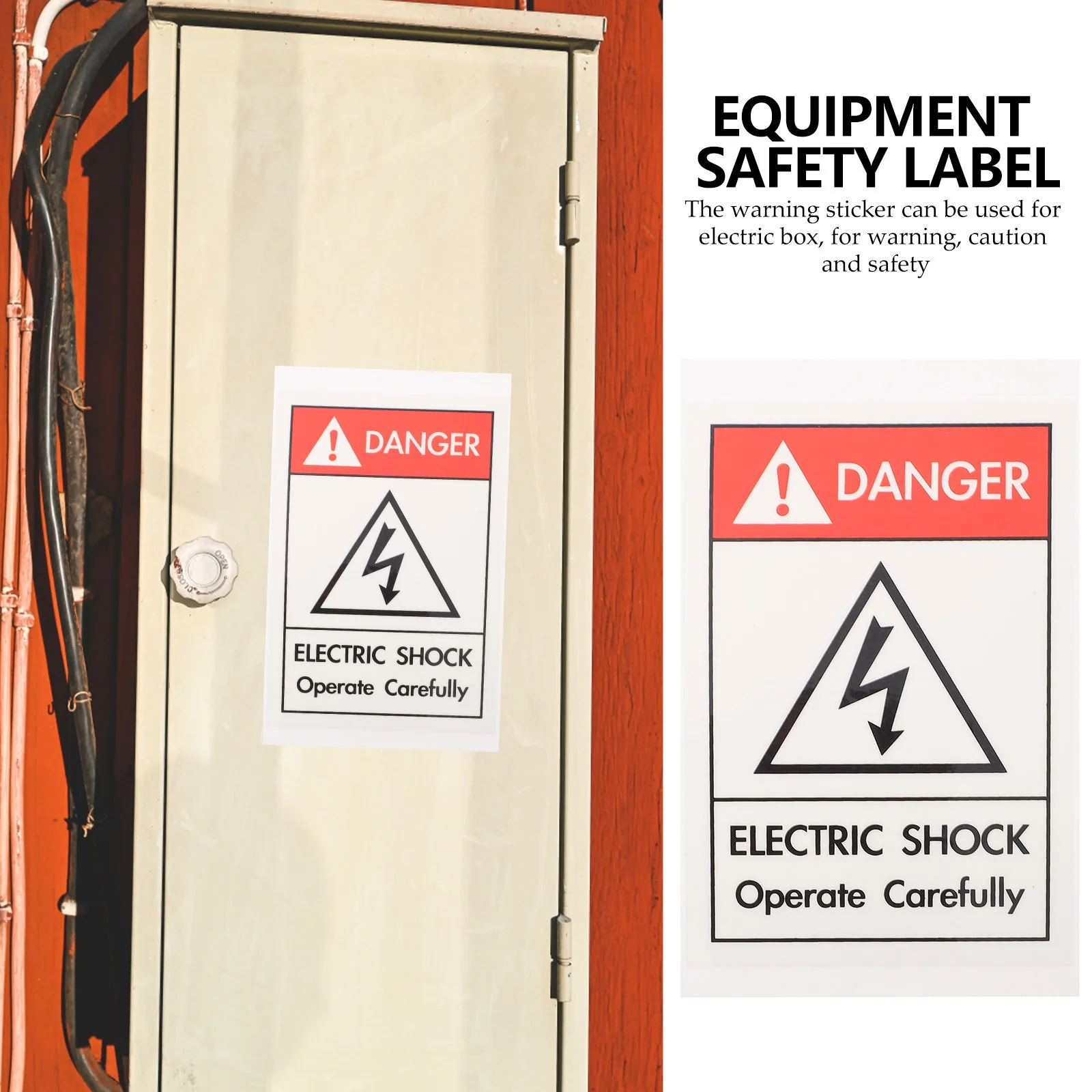 6Pcs Warning Signs Safety Stickers Dangerous Zone Keep Clear Signs Security Warning Safety Stickers for Home Office Construction