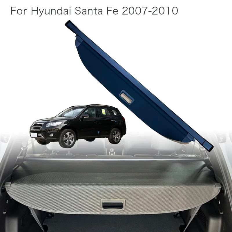 

Автомобильная шторка-органайзер для багажника Hyundai Santa Fe 2007-2010: Защитная шторка для багажного отсека, задняя полка для хранения, защита от посторонних глаз