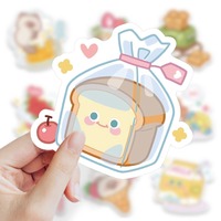 60pcs Cute Bear Bread Sticker Aesthetic Phone Bike Wall Scrapbook Motorcycle Waterproof Cartoon Sticker for Kids Toys Gifts