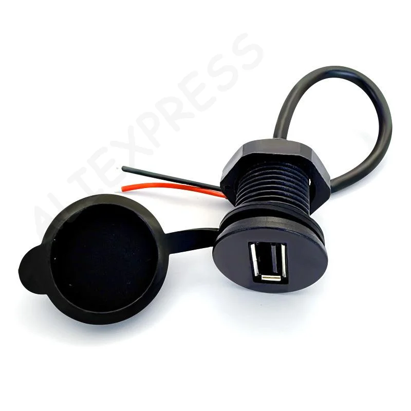 New USB With Screw Female Socket Fast Charging Connector Adapter For Car Ship Motorcycle Data Transmission Extension Cable